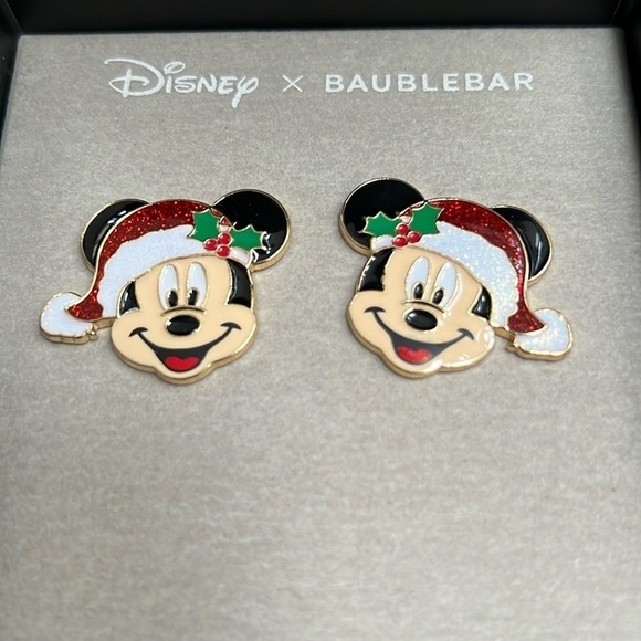 Disney x BAUBLEBAR Mickey Mouse Christmas Earrings New - Picture 2 of 7